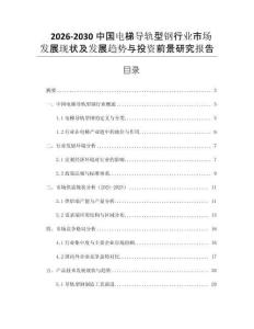2026-2030中國(guó)電梯導(dǎo)軌型鋼行業(yè)市場(chǎng)發(fā)展現(xiàn)狀及發(fā)展趨勢(shì)與投資前景研究報(bào)告