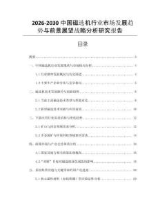 2026-2030中國(guó)磁選機(jī)行業(yè)市場(chǎng)發(fā)展趨勢(shì)與前景展望戰(zhàn)略分析研究報(bào)告