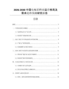 2026-2030中國電化鋁行業(yè)運(yùn)營格局及需求趨勢(shì)預(yù)測(cè)研究報(bào)告