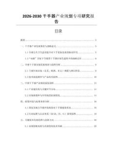 2026-2030干手器產業規劃專項研究報告