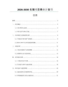2026-2030生豬項(xiàng)目商業(yè)計(jì)劃書