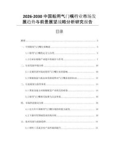 2026-2030中國船用氣門嘴行業(yè)市場發(fā)展趨勢與前景展望戰(zhàn)略分析研究報告