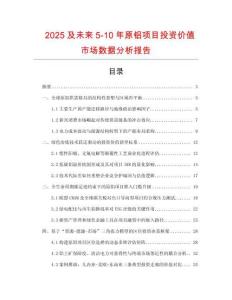 2025及未來(lái)5-10年原鋁項(xiàng)目投資價(jià)值市場(chǎng)數(shù)據(jù)分析報(bào)告