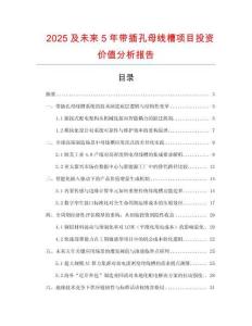 2025及未來5年帶插孔母線槽項目投資價值分析報告