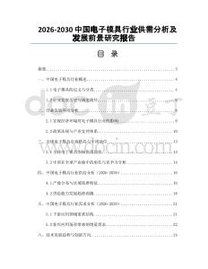 2026-2030中國(guó)電子模具行業(yè)供需分析及發(fā)展前景研究報(bào)告