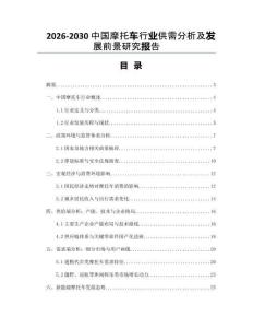 2026-2030中國摩托車行業(yè)供需分析及發(fā)展前景研究報(bào)告