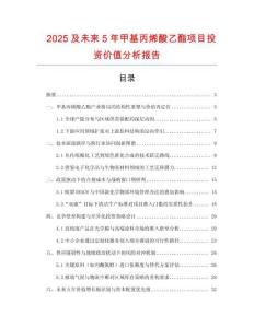 2025及未來5年甲基丙烯酸乙酯項目投資價值分析報告