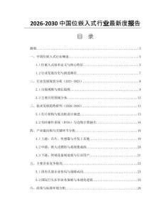2026-2030中國位嵌入式行業(yè)最新度報告
