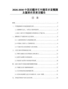 2026-2030中國超細滑石市場需求量預測及發(fā)展前景展望報告