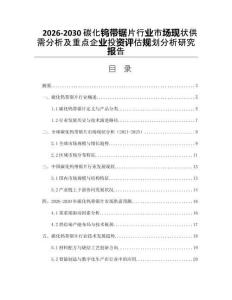 2026-2030碳化鎢帶鋸片行業(yè)市場(chǎng)現(xiàn)狀供需分析及重點(diǎn)企業(yè)投資評(píng)估規(guī)劃分析研究報(bào)告