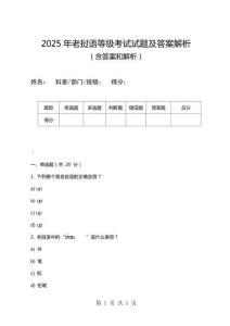 2025年老撾語等級考試試題及答案解析