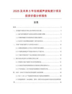 2025及未來(lái)5年在線超聲波粘度計(jì)項(xiàng)目投資價(jià)值分析報(bào)告