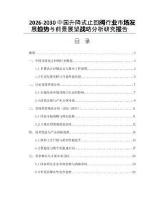 2026-2030中國(guó)升降式止回閥行業(yè)市場(chǎng)發(fā)展趨勢(shì)與前景展望戰(zhàn)略分析研究報(bào)告