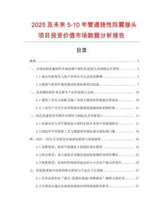 2025及未來5-10年管道撓性防震接頭項目投資價值市場數(shù)據(jù)分析報告