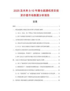 2025及未來5-10年煤倉疏通機(jī)項(xiàng)目投資價(jià)值市場(chǎng)數(shù)據(jù)分析報(bào)告