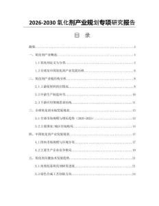 2026-2030氧化劑產業規劃專項研究報告