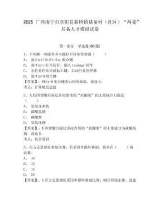 2025廣西南寧市賓陽縣新橋鎮儲備村（社區）“兩委”后備人才模擬試卷及答案詳解（各地真題）