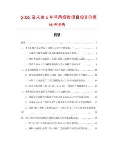 2025及未來5年手用扳鉗項目投資價值分析報告