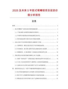 2025及未來5年歐式彎嘴鉗項目投資價值分析報告