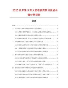 2025及未來5年大安培表殼項目投資價值分析報告