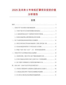2025及未來5年有機燈罩項目投資價值分析報告