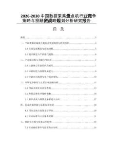 2026-2030中國數(shù)據(jù)采集盤點機行業(yè)競爭策略與投融資戰(zhàn)略規(guī)劃分析研究報告