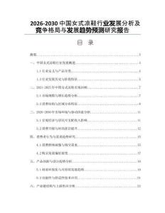 2026-2030中國女式涼鞋行業發展分析及競爭格局與發展趨勢預測研究報告