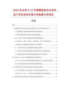 2025及未來5-10年隔爆型密閉式電熱油汀項目投資價值市場數據分析報告