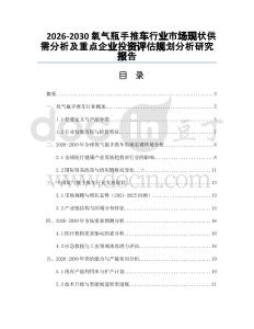 2026-2030氧氣瓶手推車行業(yè)市場現(xiàn)狀供需分析及重點企業(yè)投資評估規(guī)劃分析研究報告