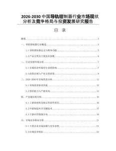 2026-2030中國(guó)導(dǎo)軌鉗制器行業(yè)市場(chǎng)現(xiàn)狀分析及競(jìng)爭(zhēng)格局與投資發(fā)展研究報(bào)告
