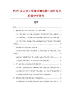 2025及未來5年鑭鈰氯化稀土項目投資價值分析報告