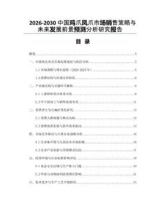 2026-2030中國雞爪鳳爪市場銷售策略與未來發展前景預測分析研究報告