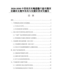 2026-2030中國煤炭機(jī)電設(shè)備行業(yè)市場深度調(diào)研及競爭格局與投資前景研究報告