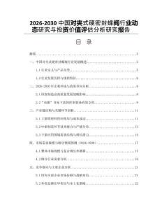 2026-2030中國(guó)對(duì)夾式硬密封蝶閥行業(yè)動(dòng)態(tài)研究與投資價(jià)值評(píng)估分析研究報(bào)告