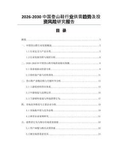 2026-2030中國(guó)登山鞋行業(yè)供需趨勢(shì)及投資風(fēng)險(xiǎn)研究報(bào)告