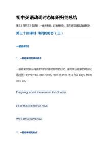 初中英語動詞時態(tài)知識歸納總結(jié)一般將來時、過去將來時、現(xiàn)在進行時和過去進行時