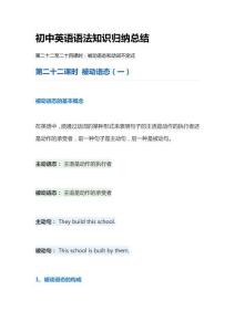 初中英語(yǔ)語(yǔ)法知識(shí)歸納總結(jié)被動(dòng)語(yǔ)態(tài)和動(dòng)詞不定式