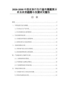 2026-2030中國皮旅行包行業(yè)市場發(fā)展分析及前景趨勢與投資研究報告