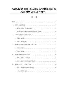 2026-2030中國瑞馬唑侖行業(yè)發(fā)展現(xiàn)狀與未來趨勢(shì)研究研究報(bào)告