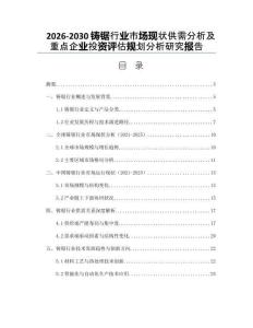 2026-2030鑄鋸行業(yè)市場現(xiàn)狀供需分析及重點企業(yè)投資評估規(guī)劃分析研究報告