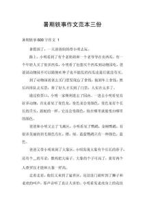 暑期軼事作文范本三份