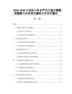 2026-2030中國船只修復產品行業市場發展趨勢與前景展望戰略分析研究報告