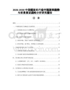 2026-2030中國組裝機行業(yè)市場發(fā)展趨勢與前景展望戰(zhàn)略分析研究報告