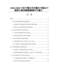 2026-2030中國半導體用前驅體市場運行動態及發展趨勢預測研究報告