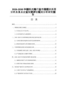 2026-2030伸縮晾衣繩行業市場現狀供需分析及重點企業投資評估規劃分析研究報告