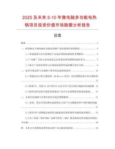 2025及未來5-10年微電腦多功能電熱鍋項目投資價值市場數據分析報告