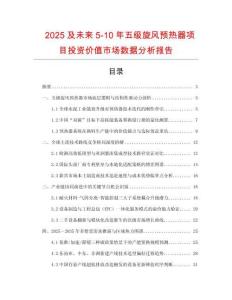 2025及未來5-10年五級旋風預熱器項目投資價值市場數據分析報告