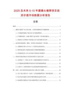 2025及未來5-10年攝像頭鏡筒項目投資價值市場數據分析報告