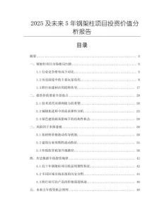 2025及未來5年鋼架柱項目投資價值分析報告