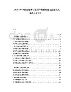 2025-2030社交媒体行业用户粘性研究与流量变现策略分析报告